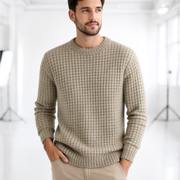 Zara Cozy Wool, Alpaca beige knit sweater L - Picture 1 of 7